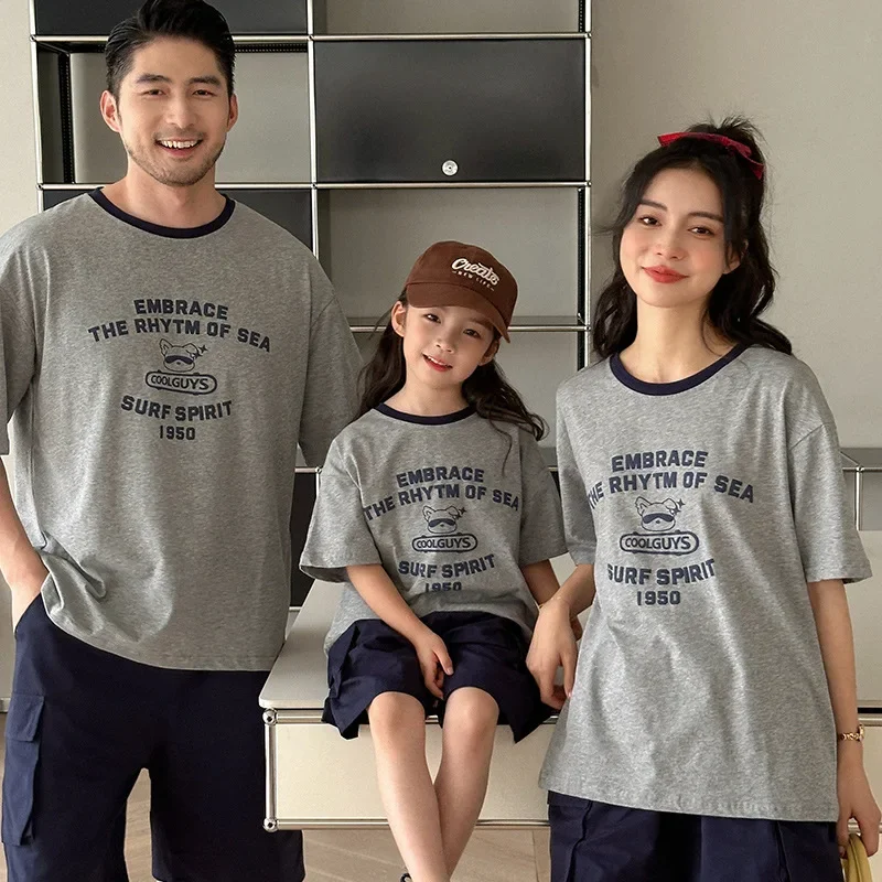 Gray Short Sleeve T-Shirt Family Matching Set 2025 New Summer Cartoon Outfit Clothes for Boys Girls Pure Cotton Mom Son Daughter
Gray Short Sleeve T-Shirt Family Matching Set 2025 New Summer Cartoon Outfit Clothes for Boys Girls Pure Cotton Mom Son Daughter