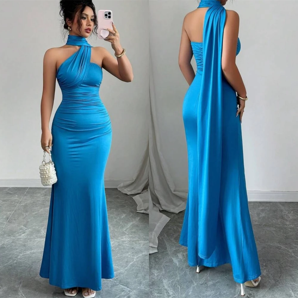 Customized Graceful Halter Evening Dress and Temperament Satin Special Occasion Gowns and Delicate Mermaid Celebrity Gowns
Customized Graceful Halter Evening Dress and Temperament Satin Special Occasion Gowns and Delicate Mermaid Celebrity Gowns