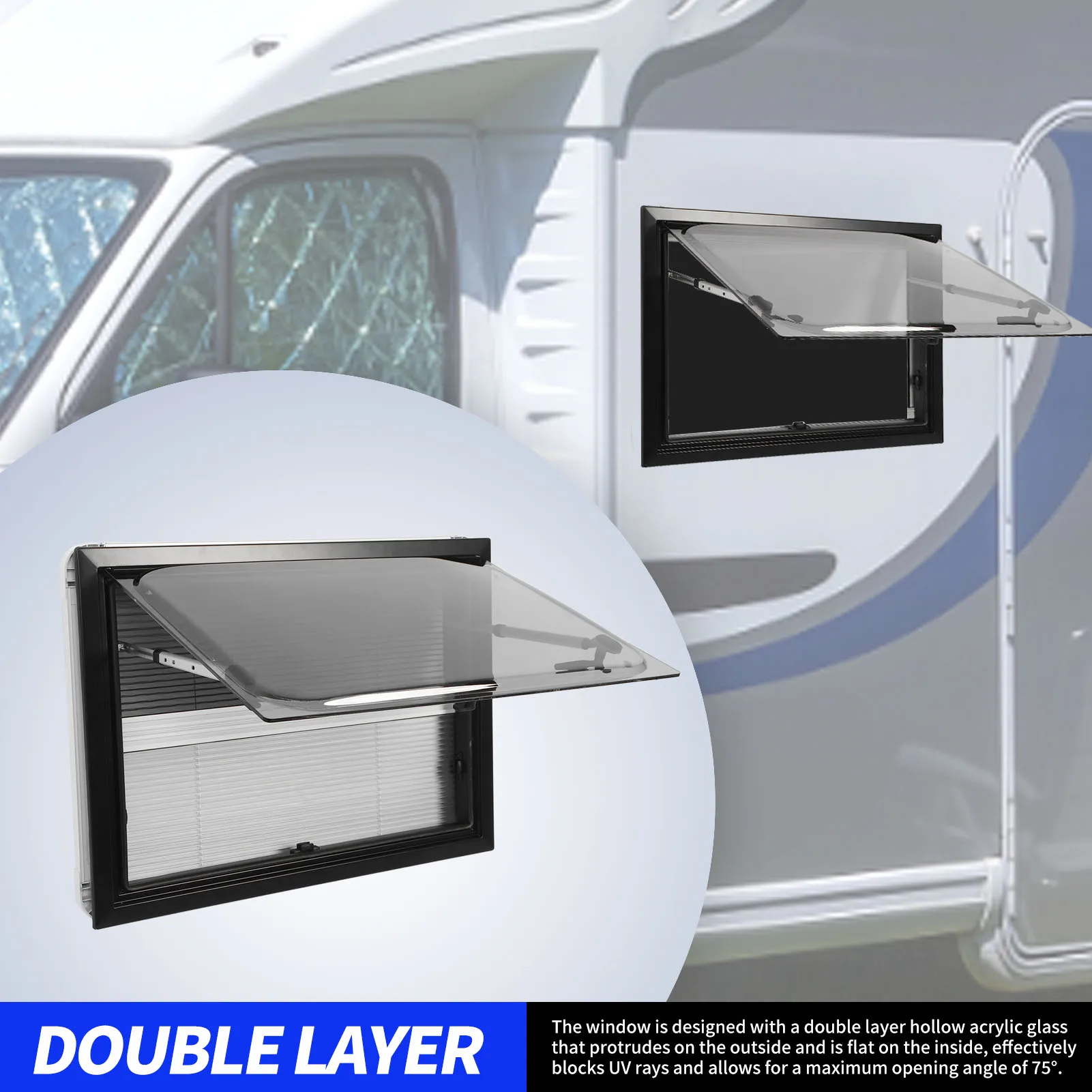 RV Right Angle Window Push Out Rv Vent Window 28 X 20in Waterproof Anticorrosion with Support Rod and Screen for Trailer
RV Right Angle Window Push Out Rv Vent Window 28 X 20in Waterproof Anticorrosion with Support Rod and Screen for Trailer