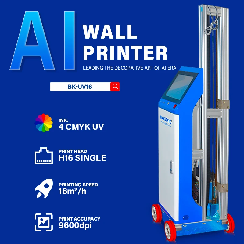 BK-UV16 Intelligent 5D UV Vertical Wall Printer 2M Height For Indoor Outdoor Wall Decoration 11.6 Inch Touch Screen
BK-UV16 Intelligent 5D UV Vertical Wall Printer 2M Height For Indoor Outdoor Wall Decoration 11.6 Inch Touch Screen