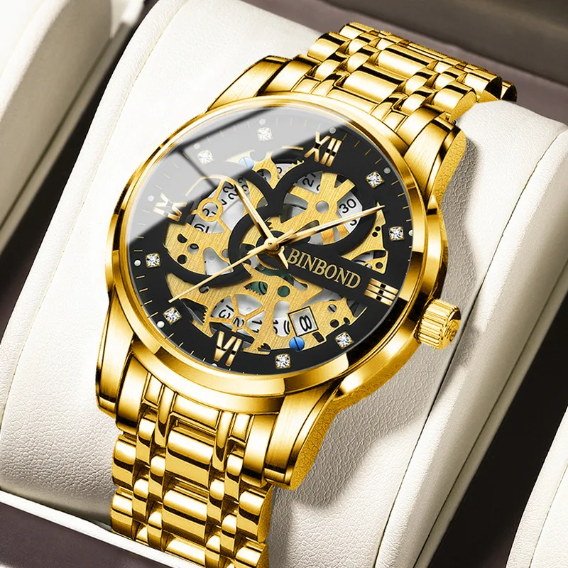 2023 New Model Auto Date Quartz Men's Watch Hollowed Out Design Luminous Tourbillon Wristwatch Gold Steel Waterproof Male Clock
2023 New Model Auto Date Quartz Men's Watch Hollowed Out Design Luminous Tourbillon Wristwatch Gold Steel Waterproof Male Clock