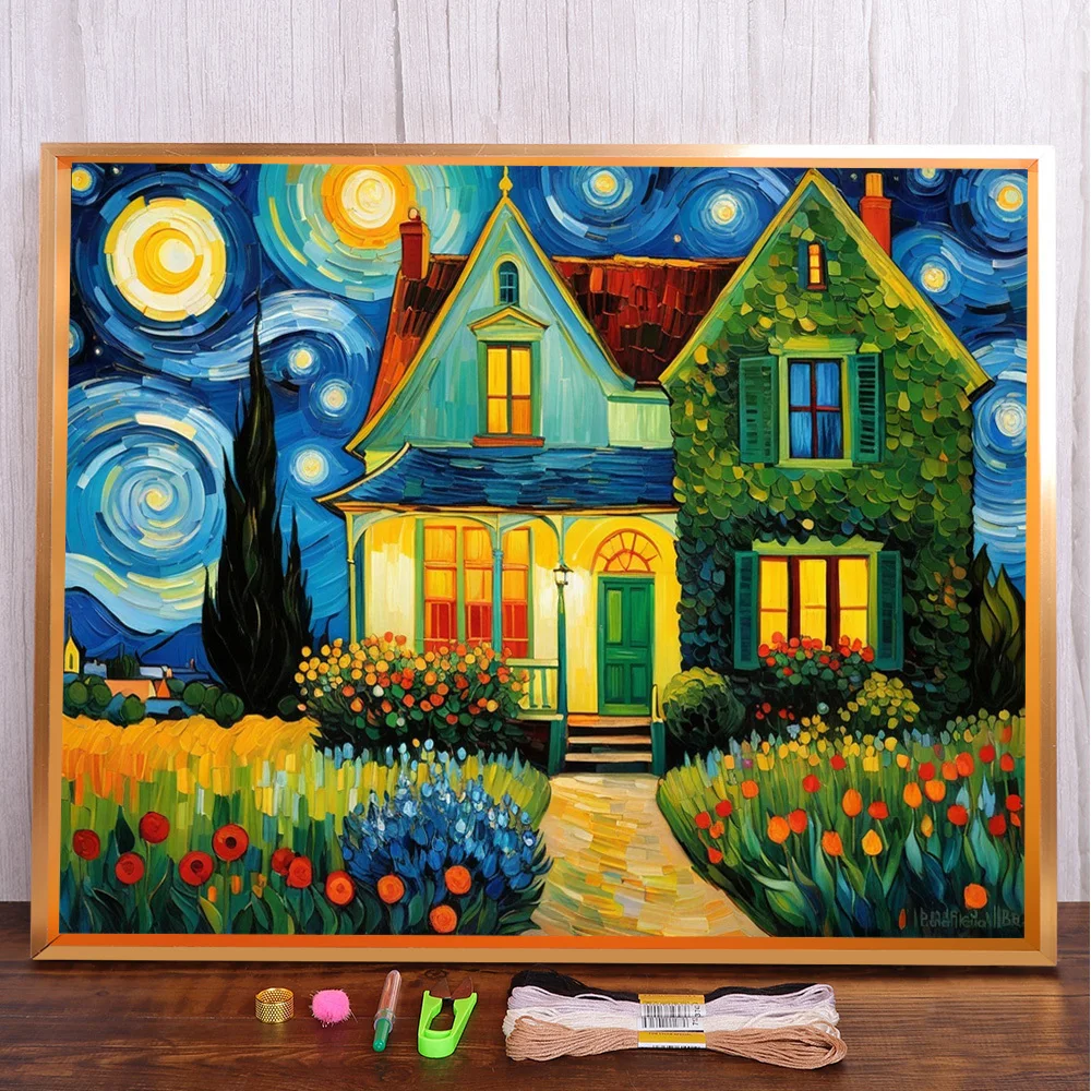 Landscape Starry Night Cross Stitch Full Kit DIY Embroidery Handicraft Handiwork Handmade Craft Design Jewelry Promotions
Landscape Starry Night Cross Stitch Full Kit DIY Embroidery Handicraft Handiwork Handmade Craft Design Jewelry Promotions
