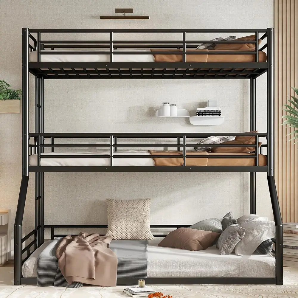 Triple Bunk Bed with Ladders, Twin Over Twin Over Full, Heavy-Duty Metal Bunk Beds for Kids and Adults, Guardrails Included, Noi
Triple Bunk Bed with Ladders, Twin Over Twin Over Full, Heavy-Duty Metal Bunk Beds for Kids and Adults, Guardrails Included, Noi