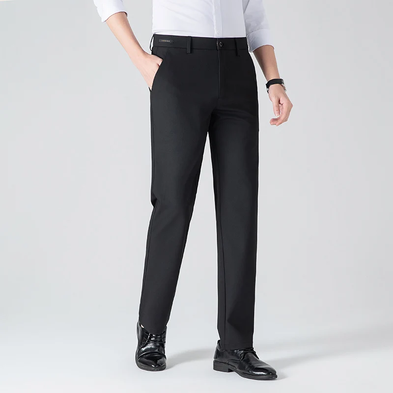 Men's Slim Fit Trousers - Stretch Comfort & Breathable for Office & Casual Classic Black Gray Dress Pants Modern Straight-Cut
Men's Slim Fit Trousers - Stretch Comfort & Breathable for Office & Casual Classic Black Gray Dress Pants Modern Straight-Cut