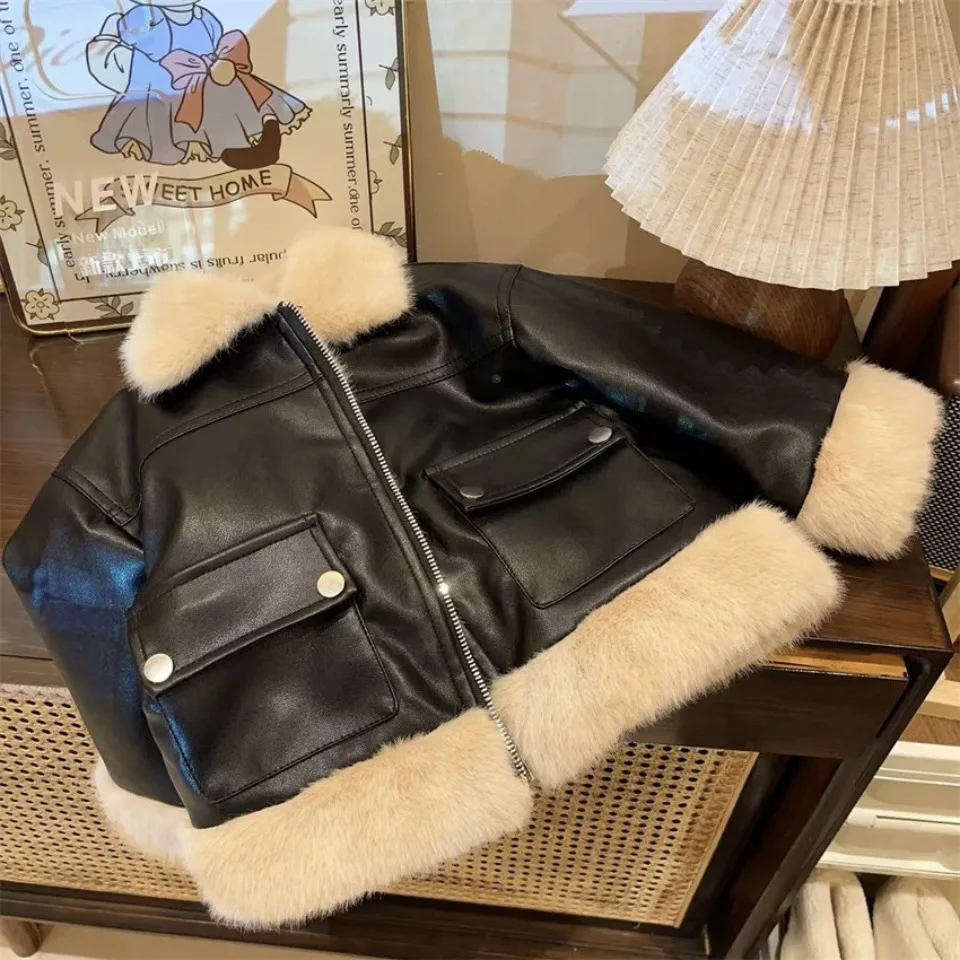 Girls Fuax Leather Jackets Winter 2024 Children Thick Velvet Coats For Baby Girl Clothes Kids Warm Outerwear Outdoors Tops 6 7Y
Girls Fuax Leather Jackets Winter 2024 Children Thick Velvet Coats For Baby Girl Clothes Kids Warm Outerwear Outdoors Tops 6 7Y