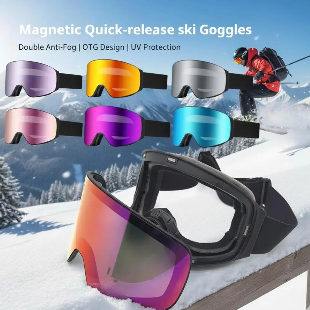 Magnetic Suction Ski Goggles With Colorful Lens Anti-Collision Anti-Glare UV Resistant Snow Sports Goggles Outdoor Sport Goggles
Magnetic Suction Ski Goggles With Colorful Lens Anti-Collision Anti-Glare UV Resistant Snow Sports Goggles Outdoor Sport Goggles