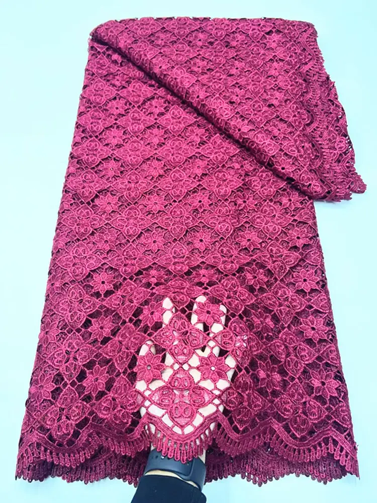 NRFG68 Wine!Good quality African water soluble lace fabric,wholesale embroidered guipure cord lace fabric for women dress
NRFG68 Wine!Good quality African water soluble lace fabric,wholesale embroidered guipure cord lace fabric for women dress