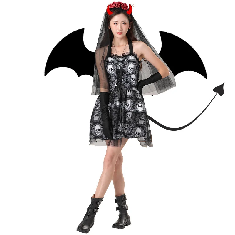 Костюм на Хэллоуин, террор невесты, скелет с принтом Dr ter Ne, висящее платье с принтом черепа, косплей, ролевая игра, женская мода
Костюм на Хэллоуин, террор невесты, скелет с принтом Dr ter Ne, висящее платье с принтом черепа, косплей, ролевая игра, женская мода