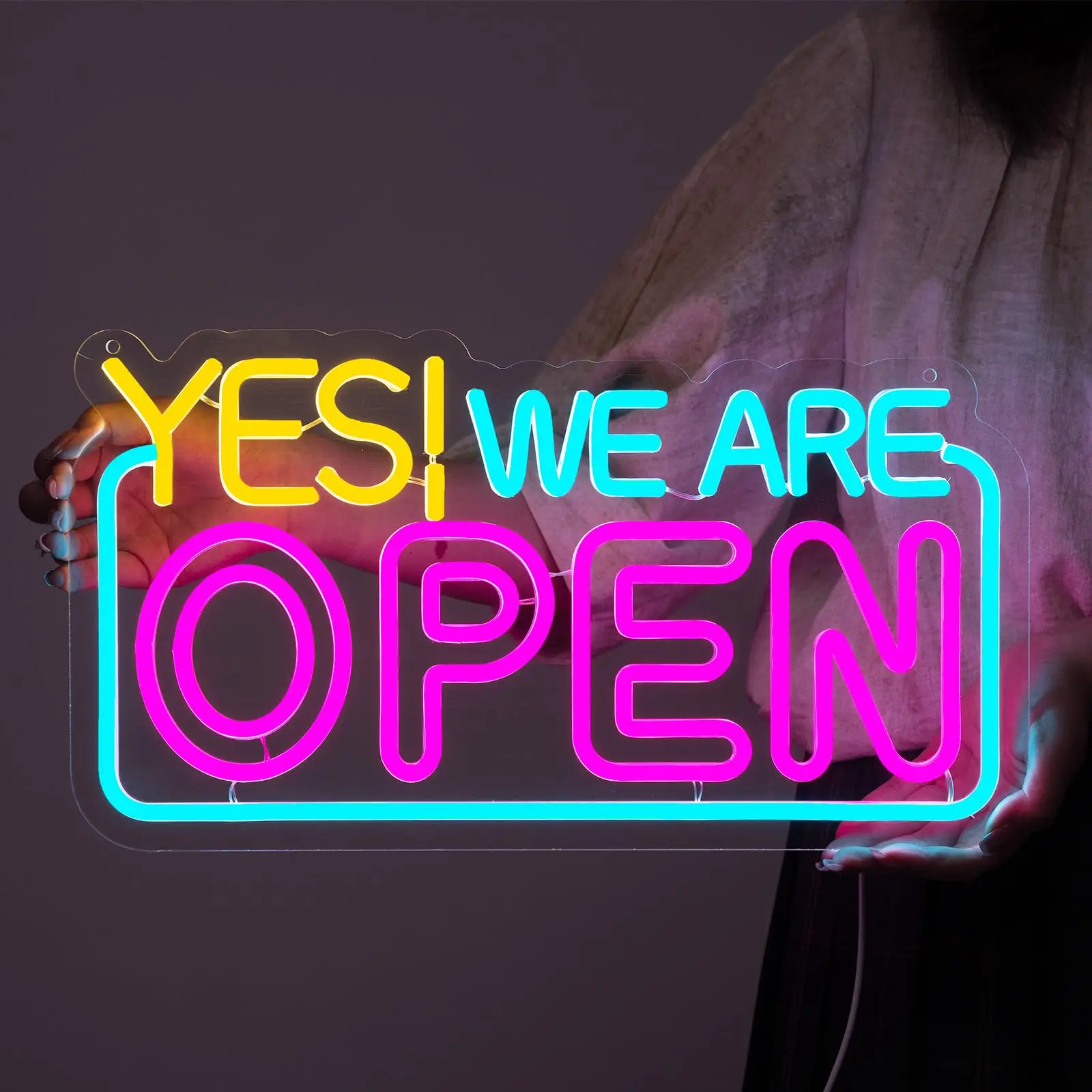 Неоновая вывеска YES WE ARE OPEN - Яркая светодиодная вывеска открытия для бизнеса, Декор окна магазина с регулируемой яркостью и питанием от USB, Вывеска высокой видимости
Неоновая вывеска YES WE ARE OPEN - Яркая светодиодная вывеска открытия для бизнеса, Декор окна магазина с регулируемой яркостью и питанием от USB, Вывеска высокой видимости