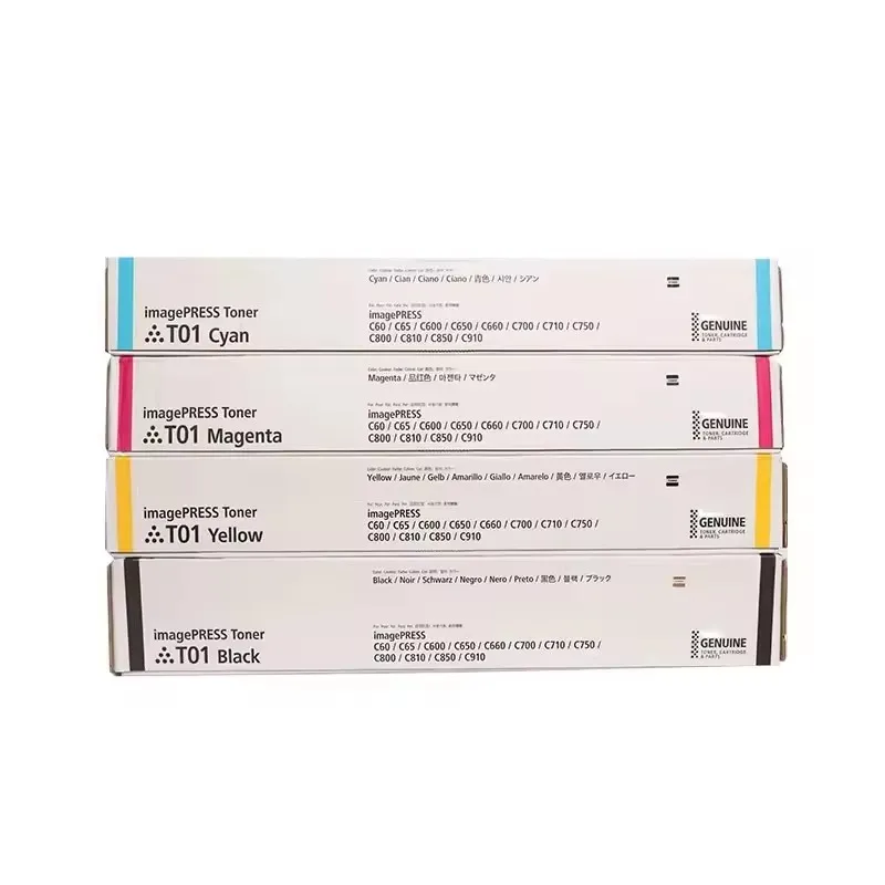 1set/KCMY Original New T01 Toner Cartridge for Canon imagePRESS C60 C65 C600 C650 C700 C750 C800 C850 IRC7570 C7565 C7580
1set/KCMY Original New T01 Toner Cartridge for Canon imagePRESS C60 C65 C600 C650 C700 C750 C800 C850 IRC7570 C7565 C7580