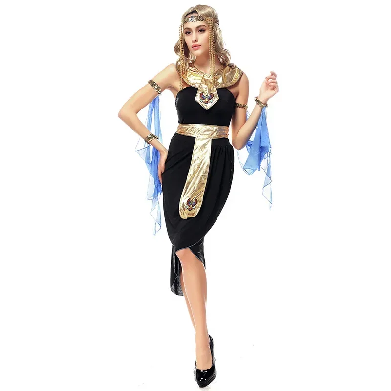 Women's Adult Egyptian Queen Cleopatra Costume for Carnival Party Halloween Black Goddess Cosplay Fancy Dress
Women's Adult Egyptian Queen Cleopatra Costume for Carnival Party Halloween Black Goddess Cosplay Fancy Dress
