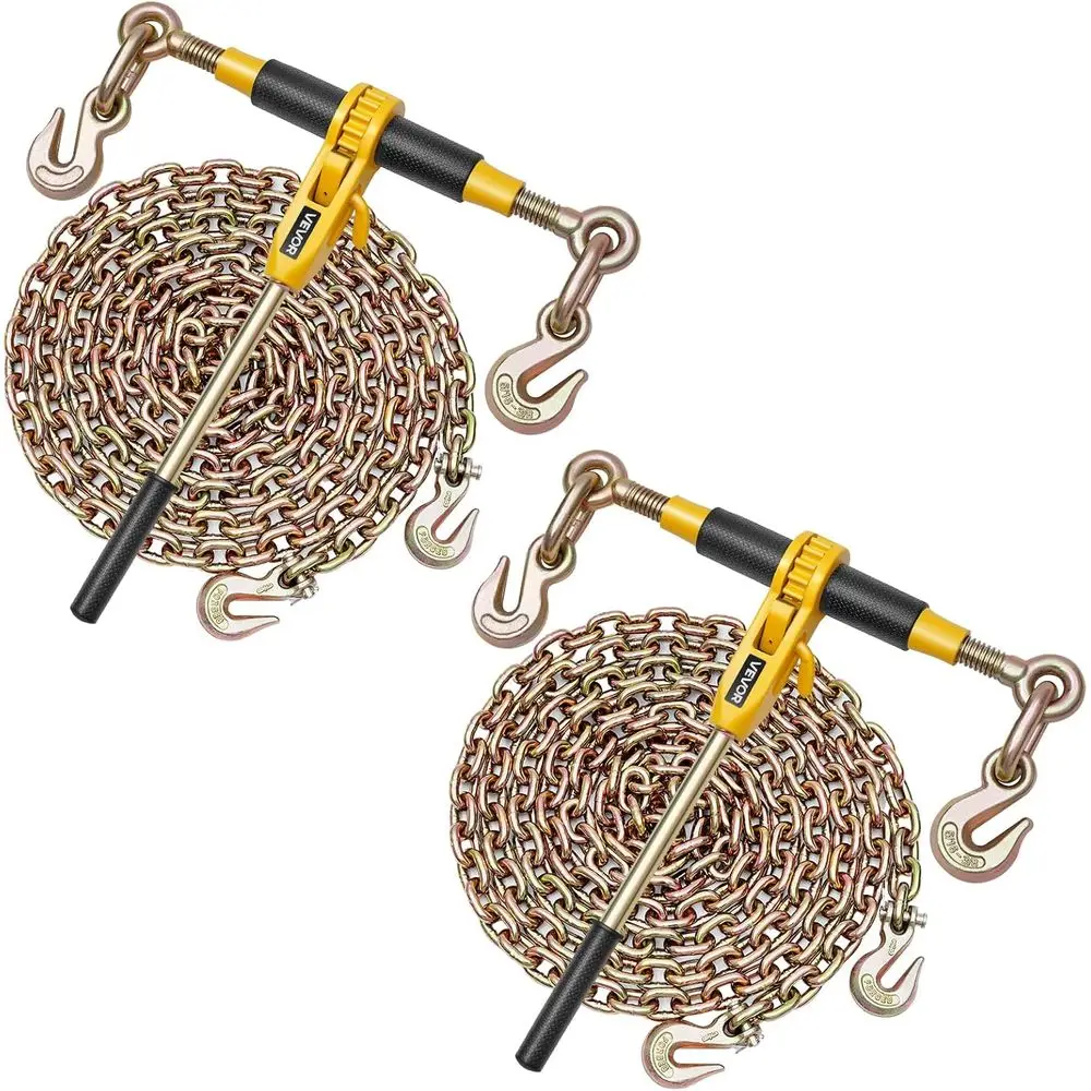 5/16 x 10ft G80 Chain with 8000 lbs Working Load Capacity Ratchet Chain Binder Set for Hauling and Towing
5/16 x 10ft G80 Chain with 8000 lbs Working Load Capacity Ratchet Chain Binder Set for Hauling and Towing