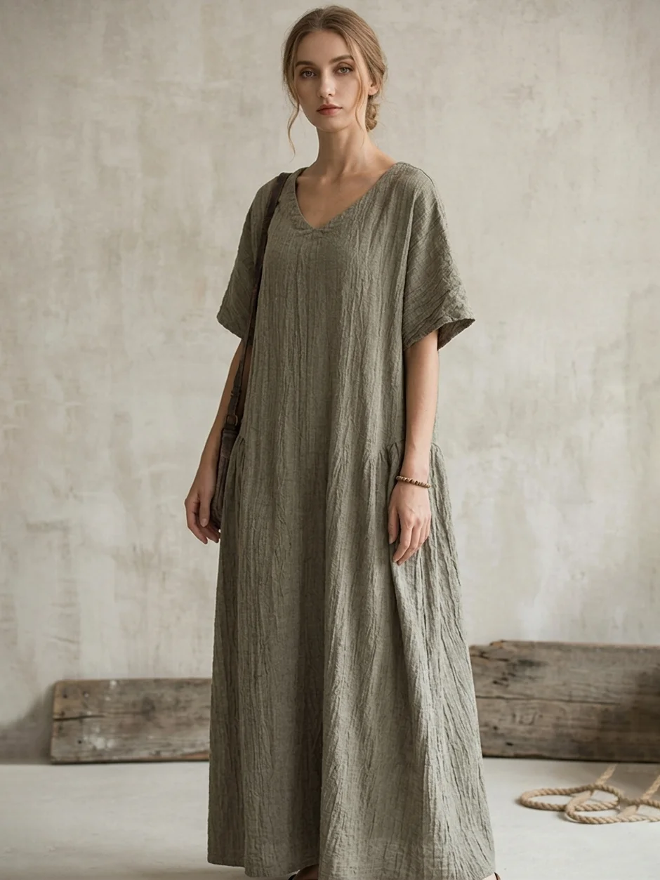 Women's Vintage Tie Dye Ramie Cotton Maxi Dress Oversize Natural Earth Tone Long Dresses
Women's Vintage Tie Dye Ramie Cotton Maxi Dress Oversize Natural Earth Tone Long Dresses