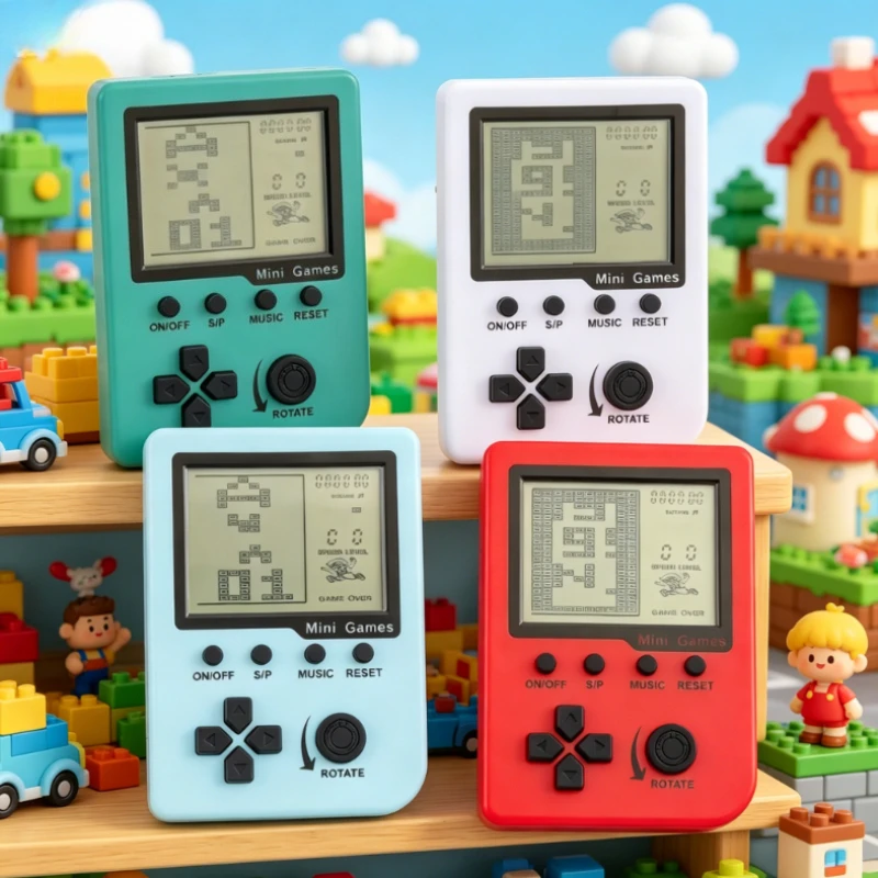 Classic Retro Tetris Pocket Game Console Keychain Mini Handheld Electronic Game Machine 26 Games Kids Party Small Gift Toys
Classic Retro Tetris Pocket Game Console Keychain Mini Handheld Electronic Game Machine 26 Games Kids Party Small Gift Toys