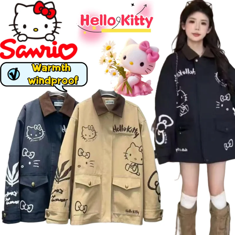 Sanrio Hello Kitty пальто креативное дорожное пальто DIY мультфильм цифровая печать милое девчачье сердце универсальный повседневный свободный топ с лацканами
Sanrio Hello Kitty пальто креативное дорожное пальто DIY мультфильм цифровая печать милое девчачье сердце универсальный повседневный свободный топ с лацканами