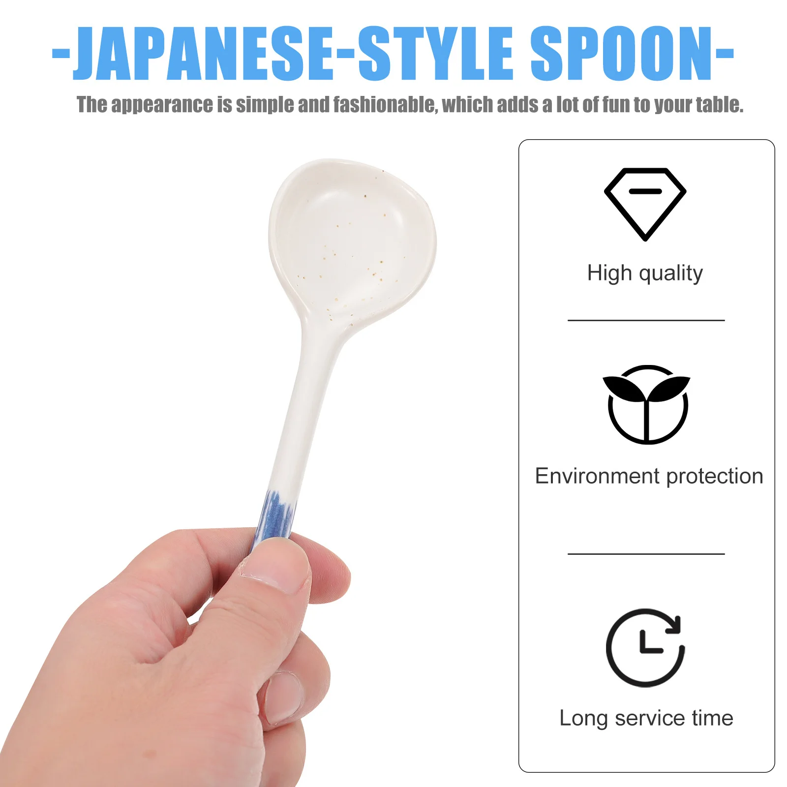 2Pcs Japanese Style Ceramic Soup Spoon Straight Handle Rice Food Spoons Comfortable Easy Clean Soup Spoon
2Pcs Japanese Style Ceramic Soup Spoon Straight Handle Rice Food Spoons Comfortable Easy Clean Soup Spoon