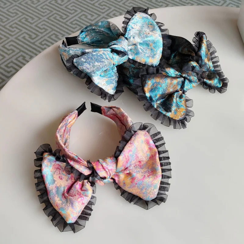 Super Big Size Lace Ruffles Bow Hair Bands Headband Jacquard Fabric High Crown Hairbands Outdoor Hair Clip Hair Accessories
Super Big Size Lace Ruffles Bow Hair Bands Headband Jacquard Fabric High Crown Hairbands Outdoor Hair Clip Hair Accessories