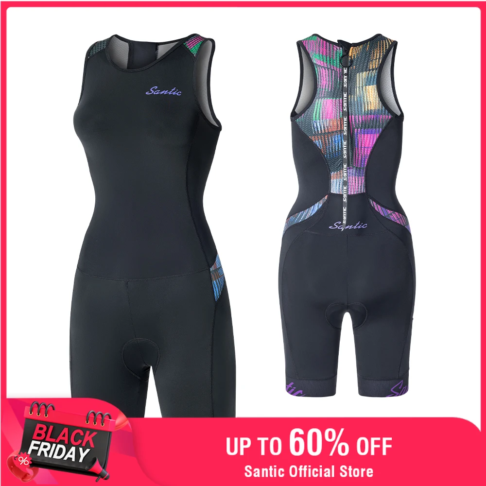 Santic Women's Triathlon Cycling Suits Sleeveless Sponge Padded Quick-Drying for Running Swimming
Santic Women's Triathlon Cycling Suits Sleeveless Sponge Padded Quick-Drying for Running Swimming