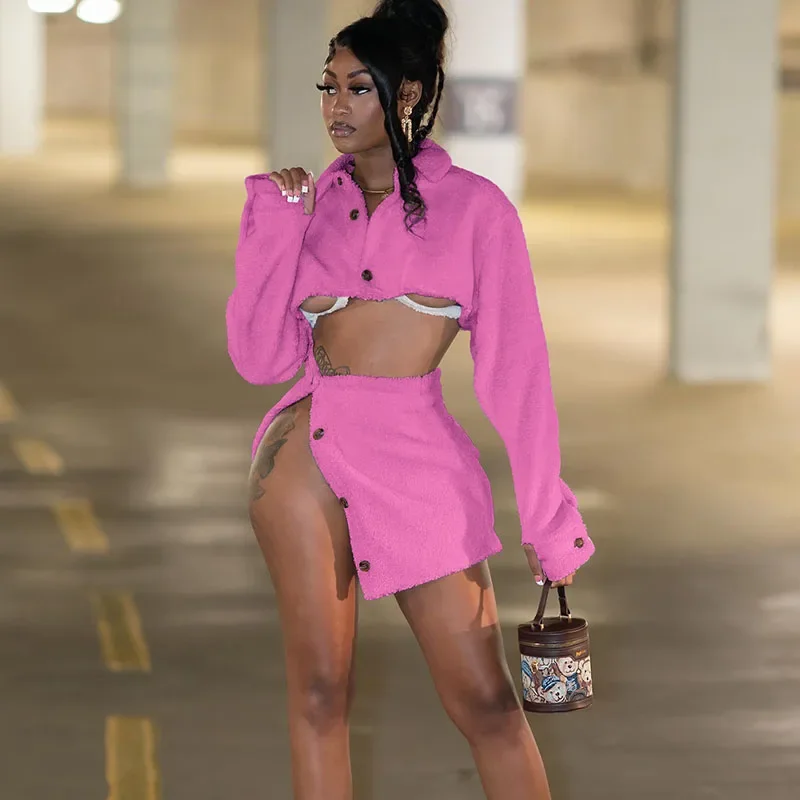 Sexy Party Night Club Birthday Outfits Women Two Piece Set Fall Winter 2023 Long Sleeve Crop Top and Button Fly Mini Skirt Sets
Sexy Party Night Club Birthday Outfits Women Two Piece Set Fall Winter 2023 Long Sleeve Crop Top and Button Fly Mini Skirt Sets