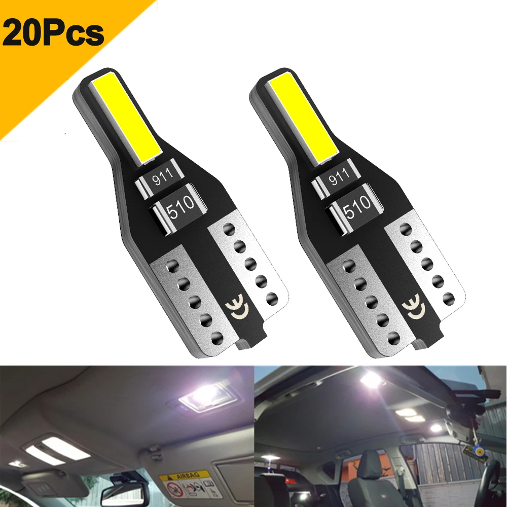 AUXITO 20Pcs T10 LED Bulb Canbus 7020 SMD non polar W5W 168 194 LED No Error Car Interior Trunk Light Auto Lamp 6000K White 12V
AUXITO 20Pcs T10 LED Bulb Canbus 7020 SMD non polar W5W 168 194 LED No Error Car Interior Trunk Light Auto Lamp 6000K White 12V
