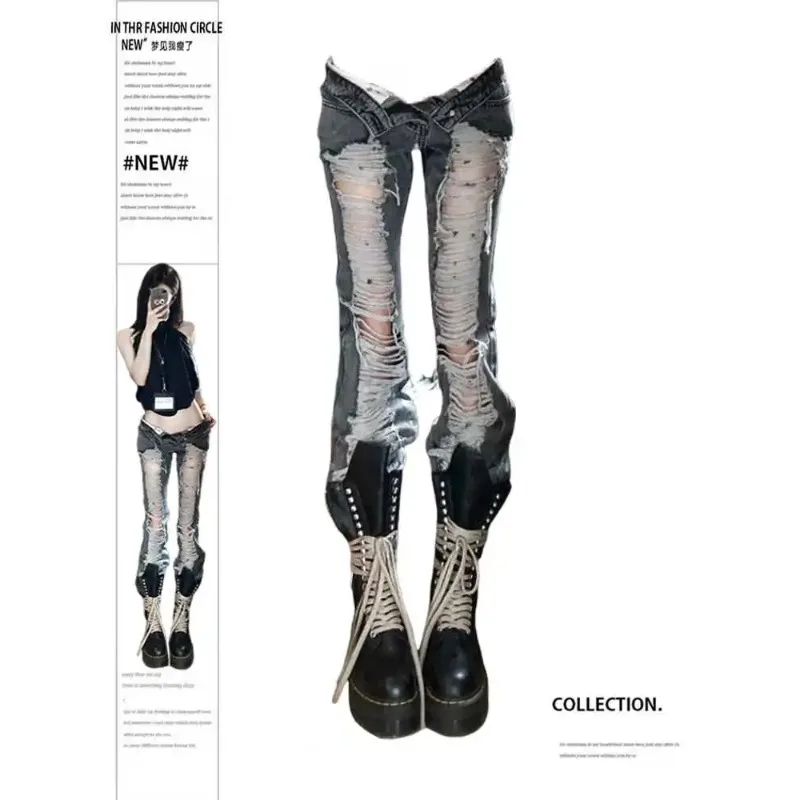 Goblin Core Harajuku Abi Y2K Flare Denim Pants Women Cyber Punk Long Trousers Slim Grunge Goth Baddie Trumpet Pants Y2k Japanese
Goblin Core Harajuku Abi Y2K Flare Denim Pants Women Cyber Punk Long Trousers Slim Grunge Goth Baddie Trumpet Pants Y2k Japanese