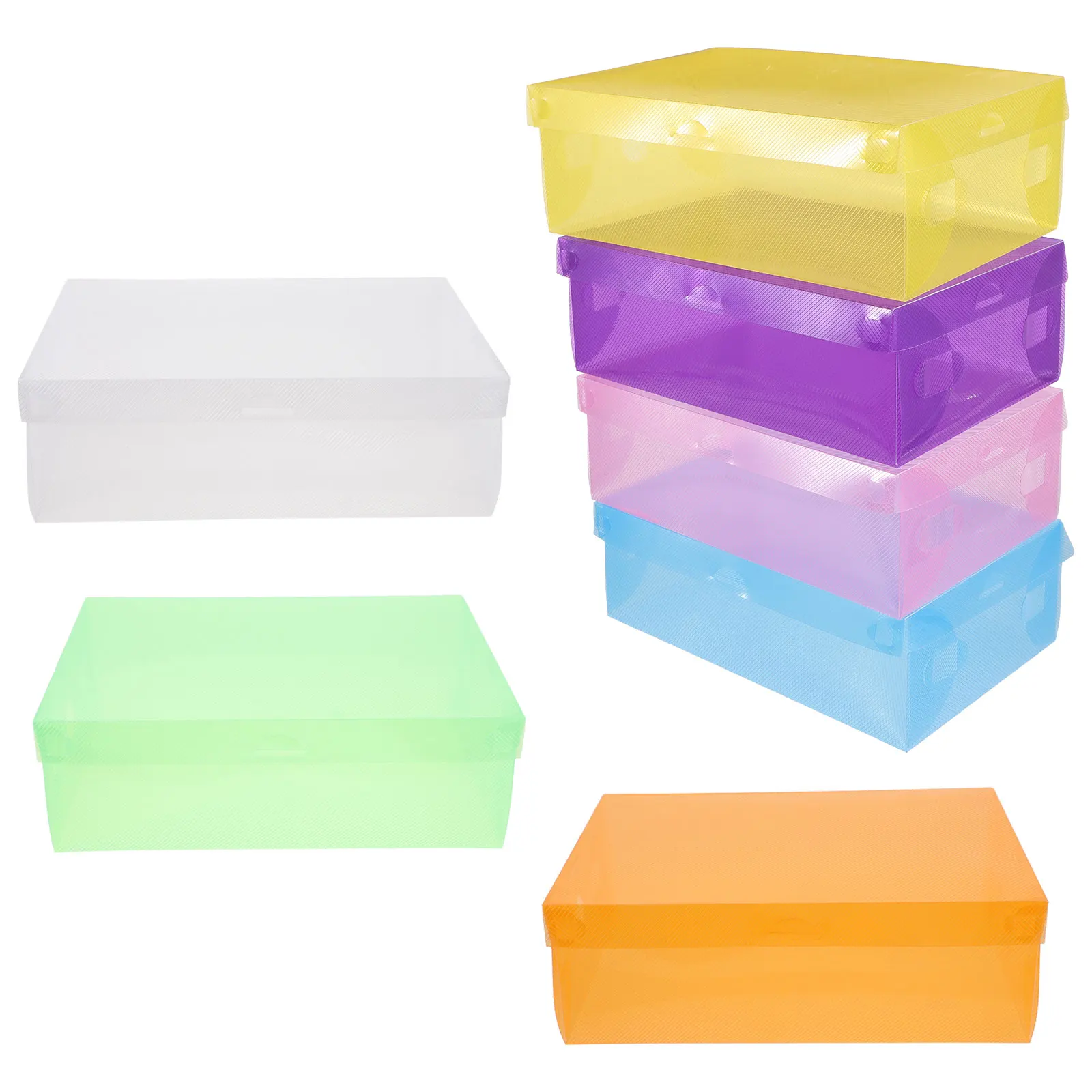 7 Pcs Shoe Storage Box Set Stackable Plastic Containers Yellow Green Blue Purple Pink Clear Orange Home Bedroom Closet
7 Pcs Shoe Storage Box Set Stackable Plastic Containers Yellow Green Blue Purple Pink Clear Orange Home Bedroom Closet