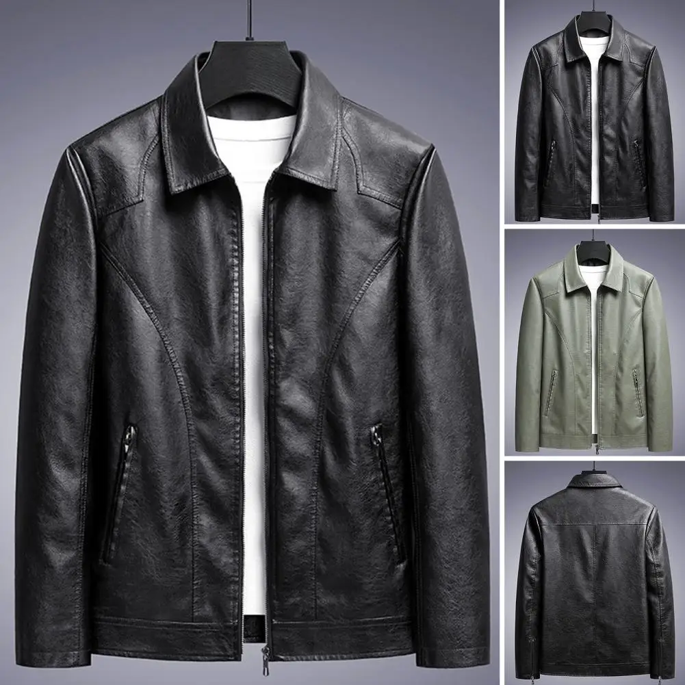 1Pc Stylish Men Faux Leather Jacket Waterproof Soft Solid Color Jacket Coat Lapel Windproof Men's Faux Leather Jacket for Street
1Pc Stylish Men Faux Leather Jacket Waterproof Soft Solid Color Jacket Coat Lapel Windproof Men's Faux Leather Jacket for Street