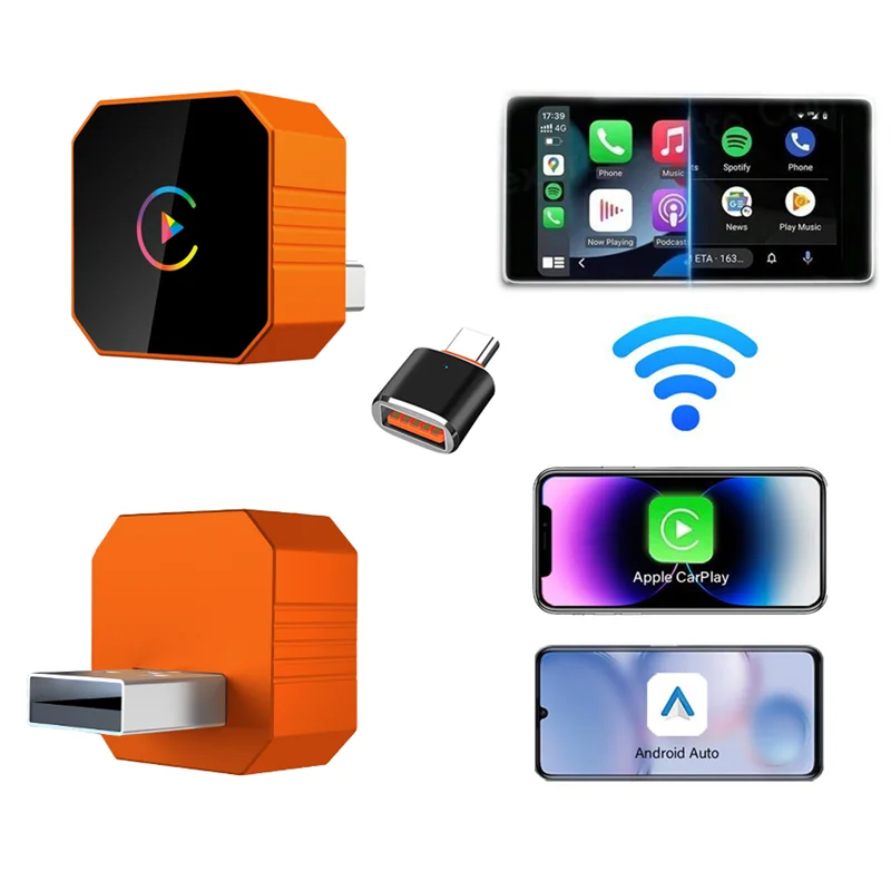 Миниатюрный беспроводной адаптер CarPlay из металла для Apple и Android Auto, Plug & Play, преобразует проводной CarPlay в беспроводной, быстрое автоматическое подключение.
Миниатюрный беспроводной адаптер CarPlay из металла для Apple и Android Auto, Plug & Play, преобразует проводной CarPlay в беспроводной, быстрое автоматическое подключение.
