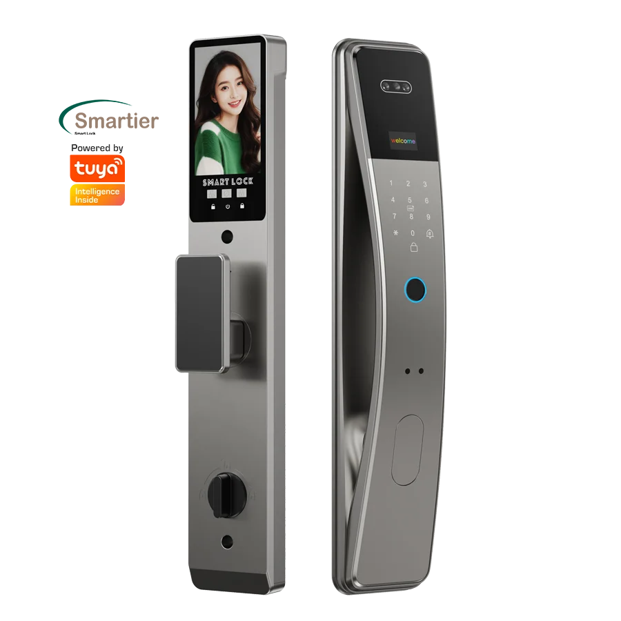 Smartier Tuya WIFI Security Serrure Intelligente 3d распознавание лиц отпечаток пальца пароль ключ карты цифровой умный замок
Smartier Tuya WIFI Security Serrure Intelligente 3d распознавание лиц отпечаток пальца пароль ключ карты цифровой умный замок