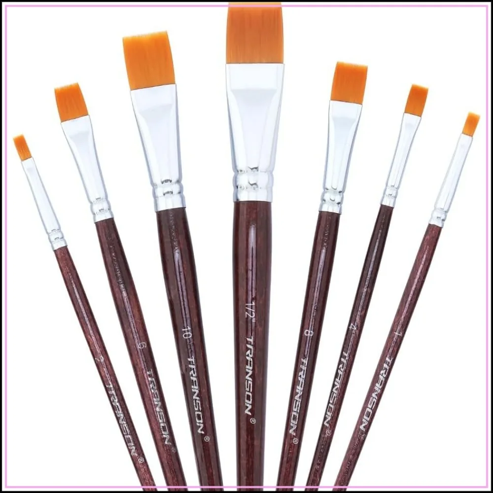 7pcs Flat Paint Brush Set for Acrylic Watercolor Gouache Oil and Body Painting
7pcs Flat Paint Brush Set for Acrylic Watercolor Gouache Oil and Body Painting
