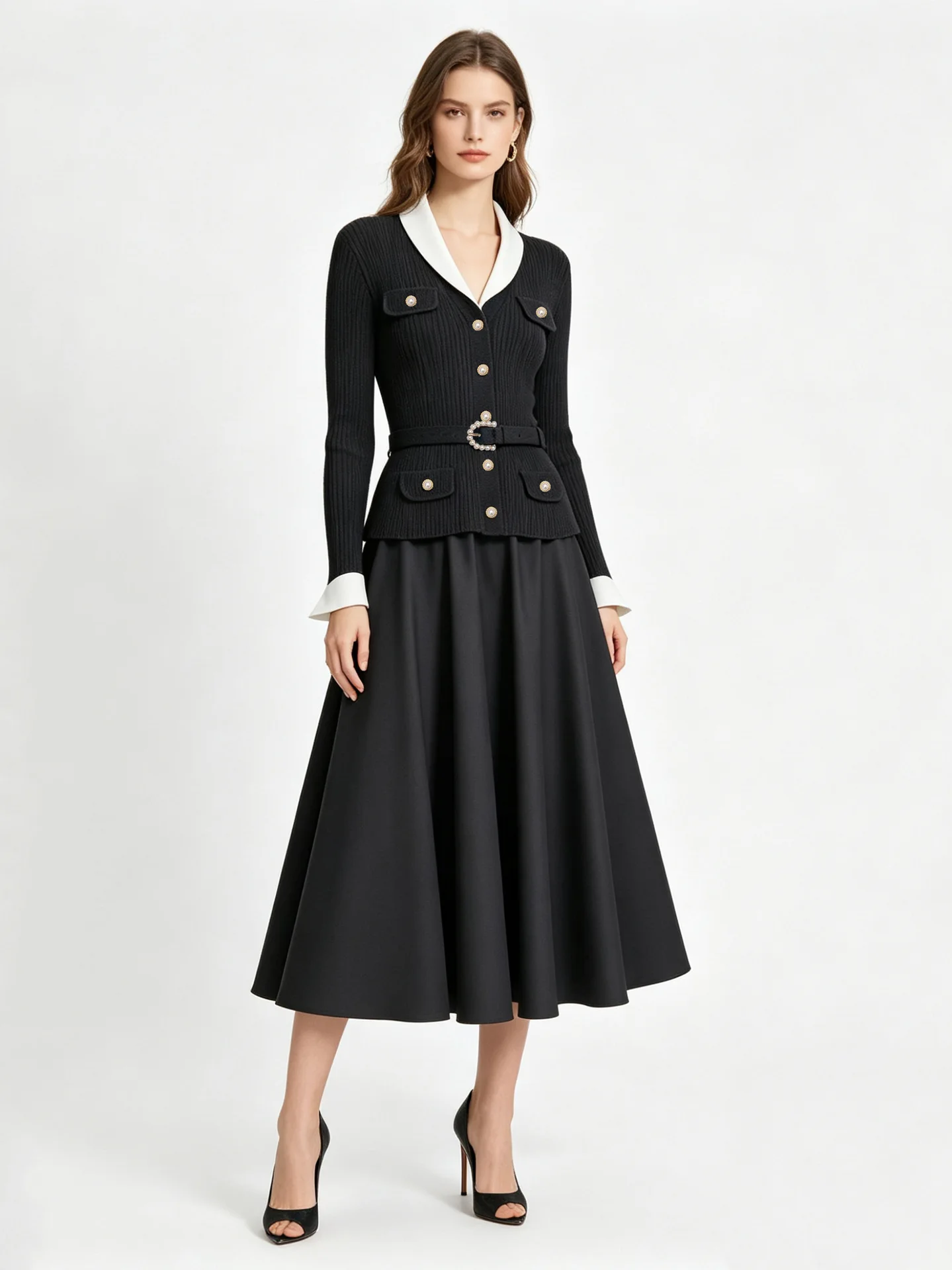 Elegant Grey Knitted Mid-Length One-Piece Dress with Belt Slim Fit V-Neck High-End Version Business City Commute Suitable
Elegant Grey Knitted Mid-Length One-Piece Dress with Belt Slim Fit V-Neck High-End Version Business City Commute Suitable