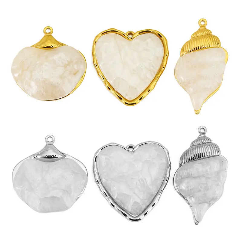 2pcs Stainless Steel Inlaid Shell Heart Conch Persimmon Big Charm Pendant for DIY Necklace Earring Jewelry Making Accessories
2pcs Stainless Steel Inlaid Shell Heart Conch Persimmon Big Charm Pendant for DIY Necklace Earring Jewelry Making Accessories