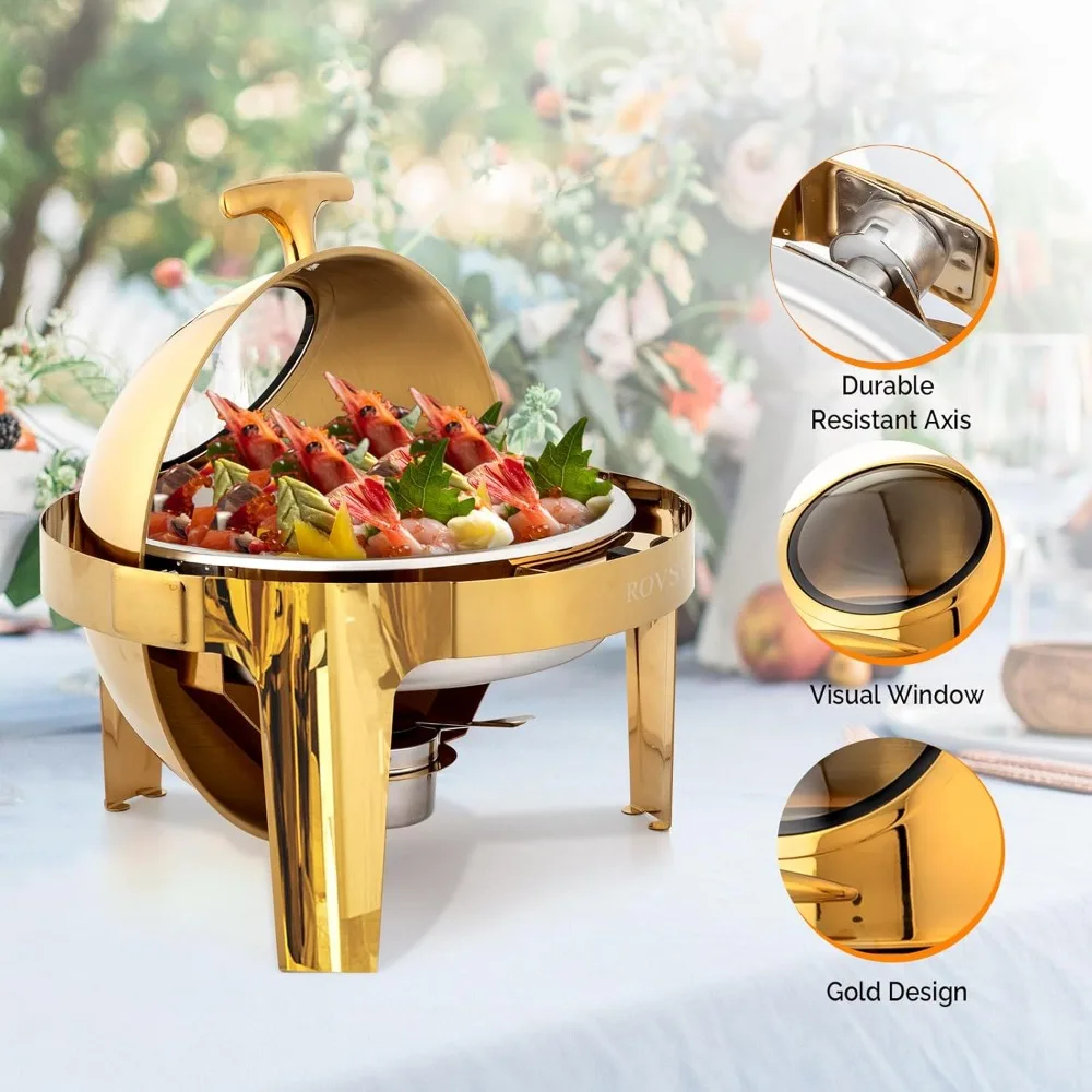 Roll Top Stainless Steel Buffet Warmer Chafers and Warmers Sets with Thick Frame for Catering Events Parties Weddings Dinners
Roll Top Stainless Steel Buffet Warmer Chafers and Warmers Sets with Thick Frame for Catering Events Parties Weddings Dinners