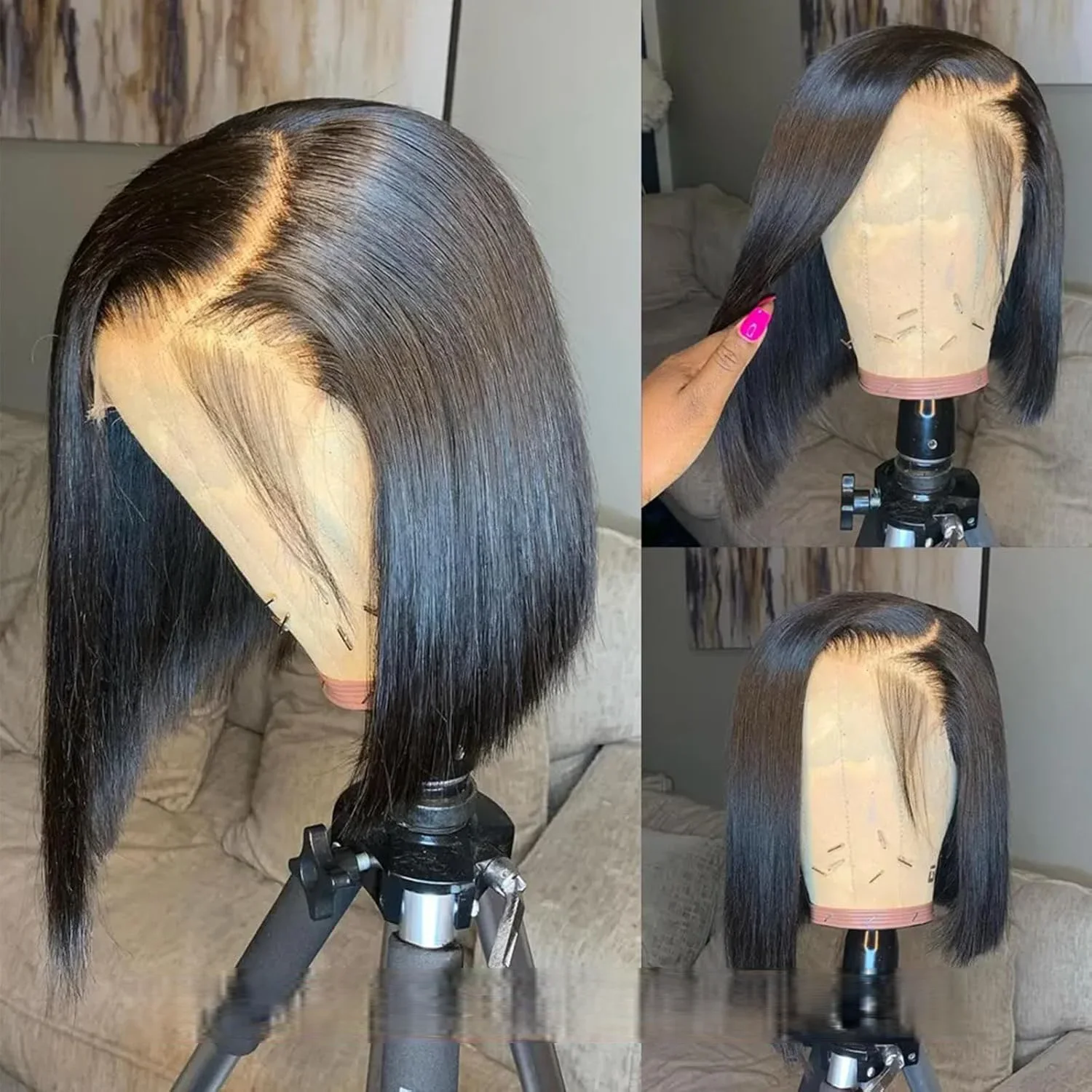 14inch Black Straight 5*5 Lace Front Hair 100% Human Hair Wig 150 Density with Baby Hair Pre-Plucked Soft Hair Wig
14inch Black Straight 5*5 Lace Front Hair 100% Human Hair Wig 150 Density with Baby Hair Pre-Plucked Soft Hair Wig