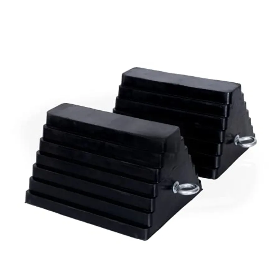 Wheel Chocks Rubber Heavy Duty Wheel Chocks for Travel Trailers with Eyebolt 9.06" x 7.87" x 5.51" 2 Pack Highlight
Wheel Chocks Rubber Heavy Duty Wheel Chocks for Travel Trailers with Eyebolt 9.06" x 7.87" x 5.51" 2 Pack Highlight