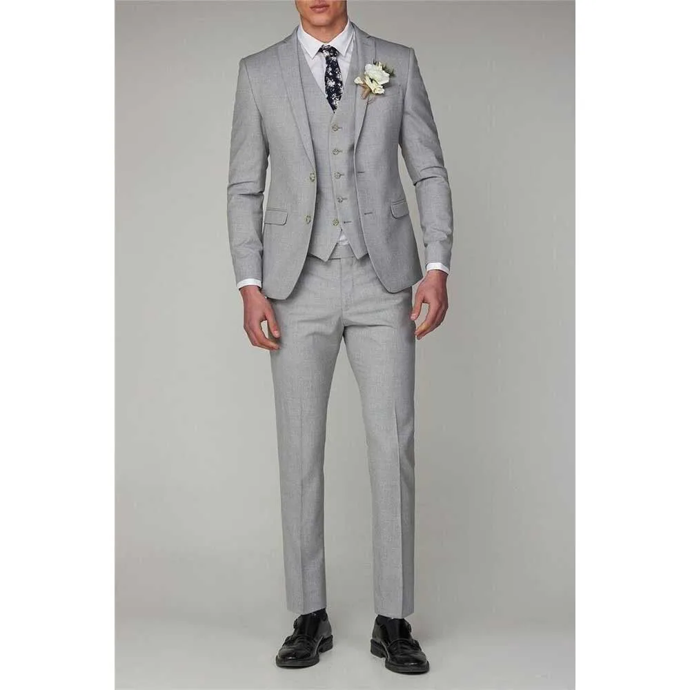 Formal Wedding Suits for Men 3 Pieces Gray Jacket Pants Vest Single Breasted Blazers Sets Male Business Banquet Clothing
Formal Wedding Suits for Men 3 Pieces Gray Jacket Pants Vest Single Breasted Blazers Sets Male Business Banquet Clothing