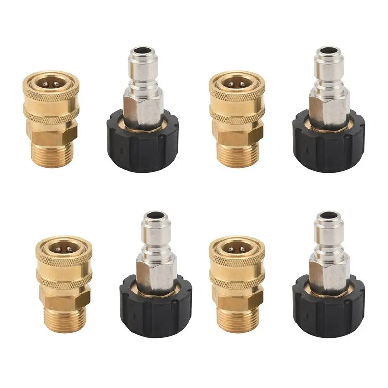 Practical 8X Pressure Washer Adapter Set, Quick Connect Kit, Metric M22 15Mm Female Swivel To M22 Male Fitting, 5000 Psi
Practical 8X Pressure Washer Adapter Set, Quick Connect Kit, Metric M22 15Mm Female Swivel To M22 Male Fitting, 5000 Psi