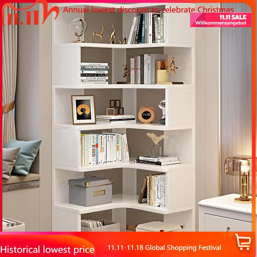 6-Tier Corner Bookshelf, 75.2" Tall Corner Bookcase, Solid Wood Bookshelf Organizer, Freestanding Open Corner Shelf Storage
6-Tier Corner Bookshelf, 75.2" Tall Corner Bookcase, Solid Wood Bookshelf Organizer, Freestanding Open Corner Shelf Storage