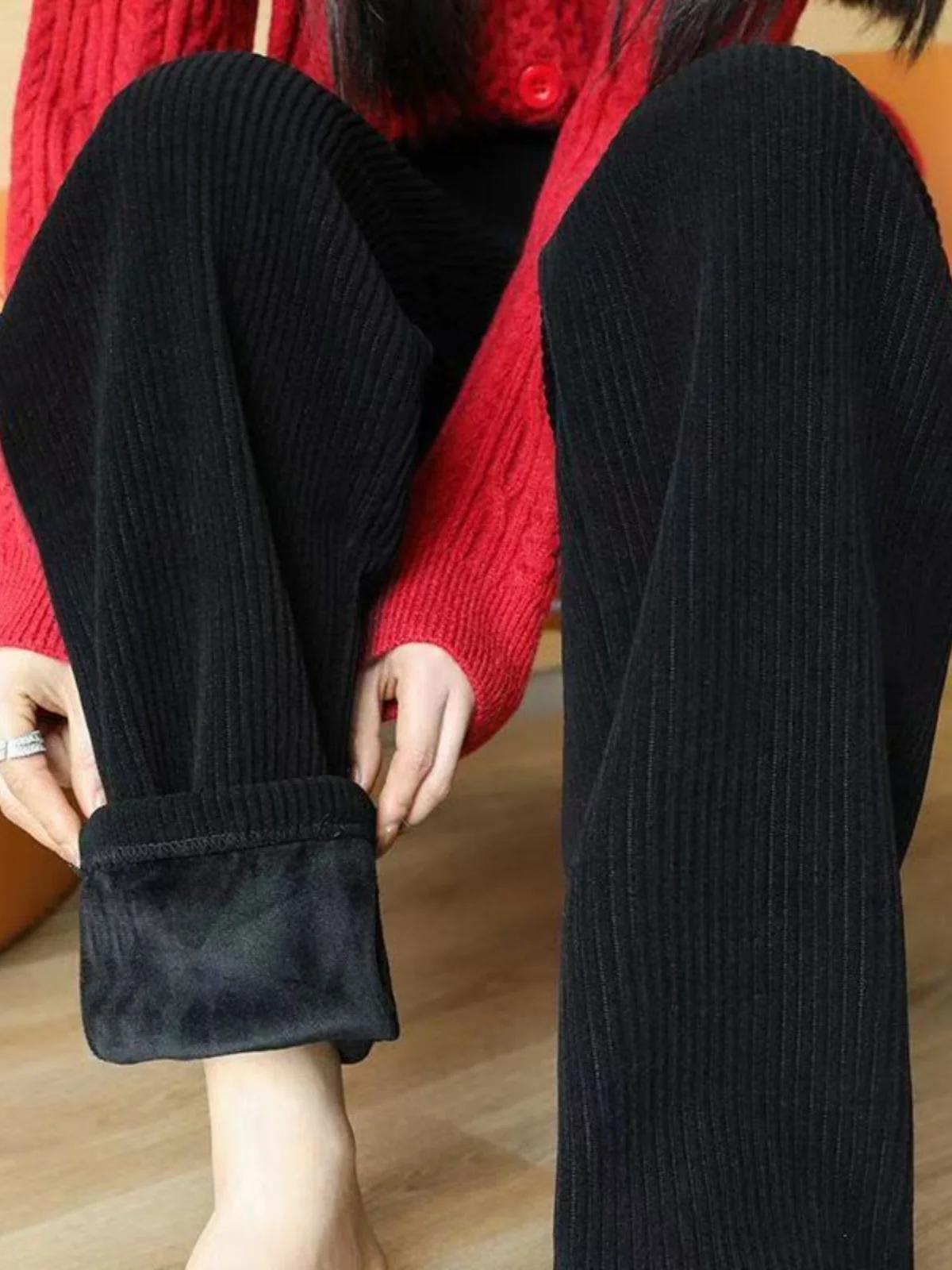 High Waist Wide Leg Pants Women's Straight Cut Thickened Fleece Lined Casual Trousers Spring Autumn Winter Fashion Korean Style
High Waist Wide Leg Pants Women's Straight Cut Thickened Fleece Lined Casual Trousers Spring Autumn Winter Fashion Korean Style