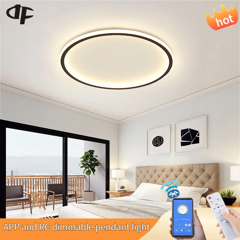 Simple bedroom lamp ultra-thin LED ceiling light living room study lamp APP remote control ceiling pendant light modern lighting
Simple bedroom lamp ultra-thin LED ceiling light living room study lamp APP remote control ceiling pendant light modern lighting