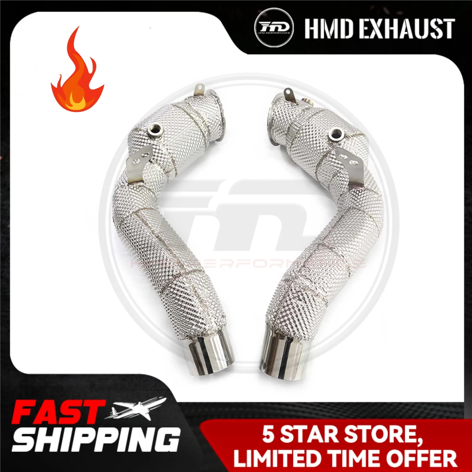 HMD Exhaust System High Flow Performance Downpipe for BMW M6 F10 F06 4.4L With Heat shield
HMD Exhaust System High Flow Performance Downpipe for BMW M6 F10 F06 4.4L With Heat shield