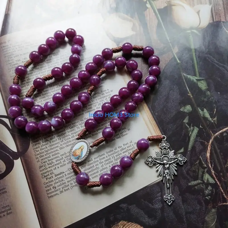 A5YD Vintage Rosary Catholic Prayer Beads Necklace Christ Jesus for Cross Pendant Necklace Beaded Religious Jewelry
A5YD Vintage Rosary Catholic Prayer Beads Necklace Christ Jesus for Cross Pendant Necklace Beaded Religious Jewelry