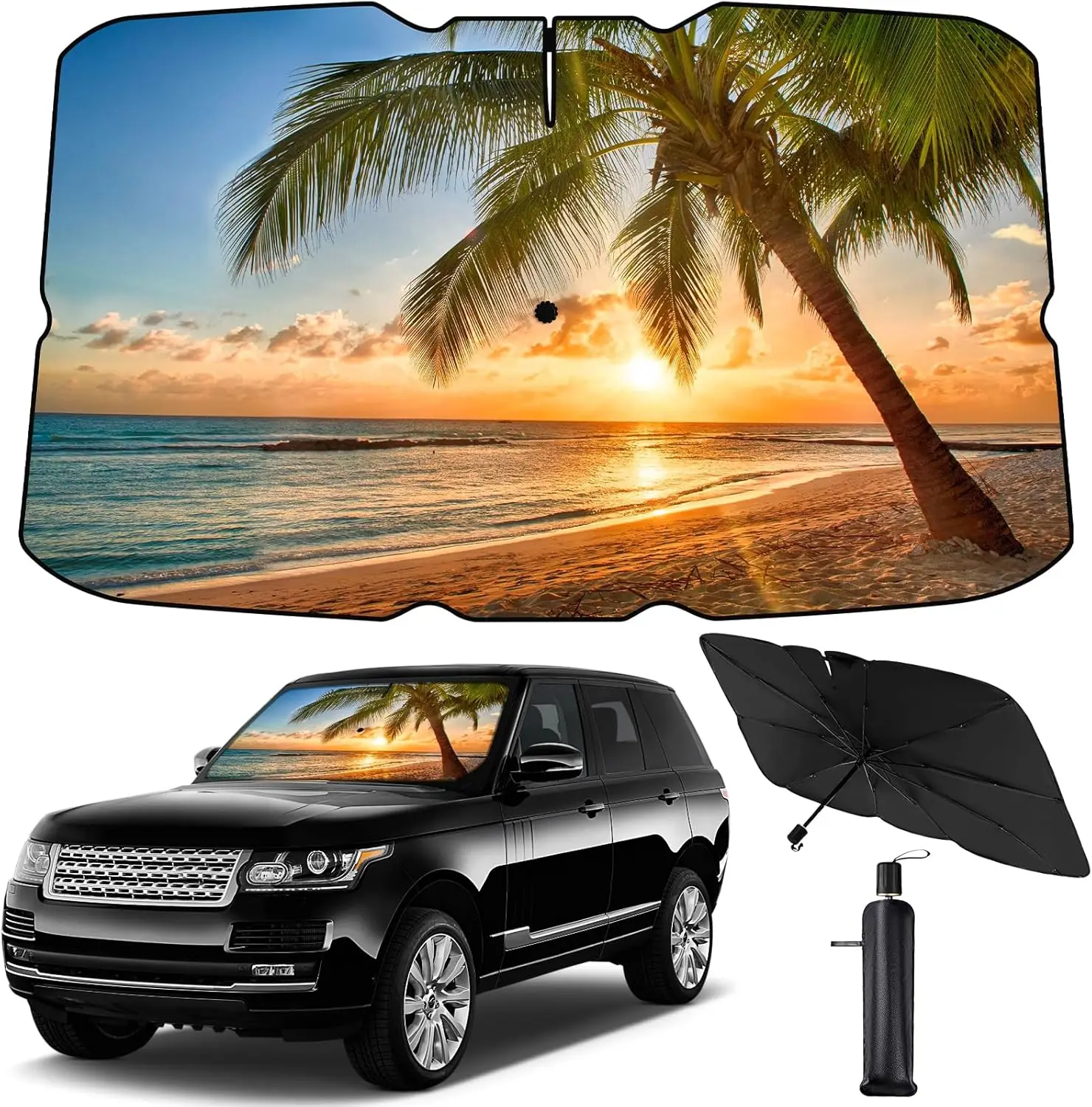 Windshield Sun Shade Umbrella - Foldable Car Sun Shade Windshield for Front Window, Sun Visor for Car Keeps Your Vehicle Cool, f 
Windshield Sun Shade Umbrella - Foldable Car Sun Shade Windshield for Front Window, Sun Visor for Car Keeps Your Vehicle Cool, f