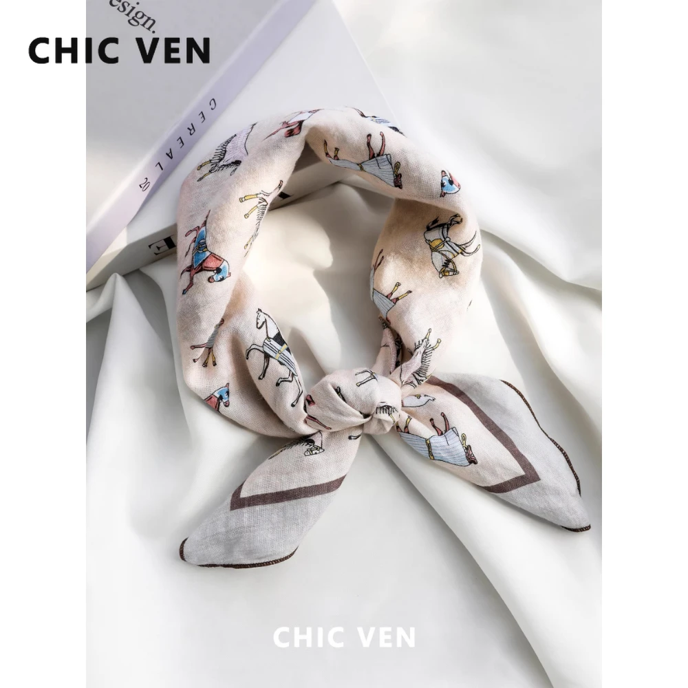 CHIC VEN New Women Scarf Retro Cotton Square Towel Versatile Decorative Hairband Playful Pony Print Bandana Spring Summer 2026
CHIC VEN New Women Scarf Retro Cotton Square Towel Versatile Decorative Hairband Playful Pony Print Bandana Spring Summer 2026