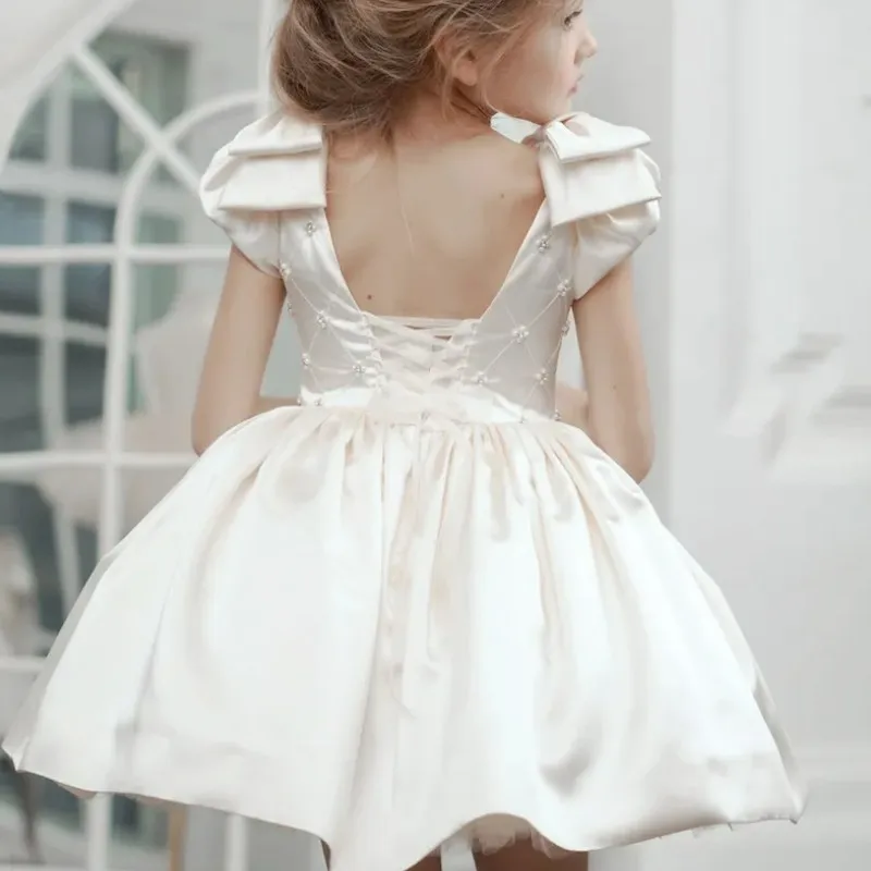 Lovely Flower Girl Dress For Wedding Satin Puffy Tulle Knee Length Flower Child's Eucharist Birthday Party Dress Customized
Lovely Flower Girl Dress For Wedding Satin Puffy Tulle Knee Length Flower Child's Eucharist Birthday Party Dress Customized
