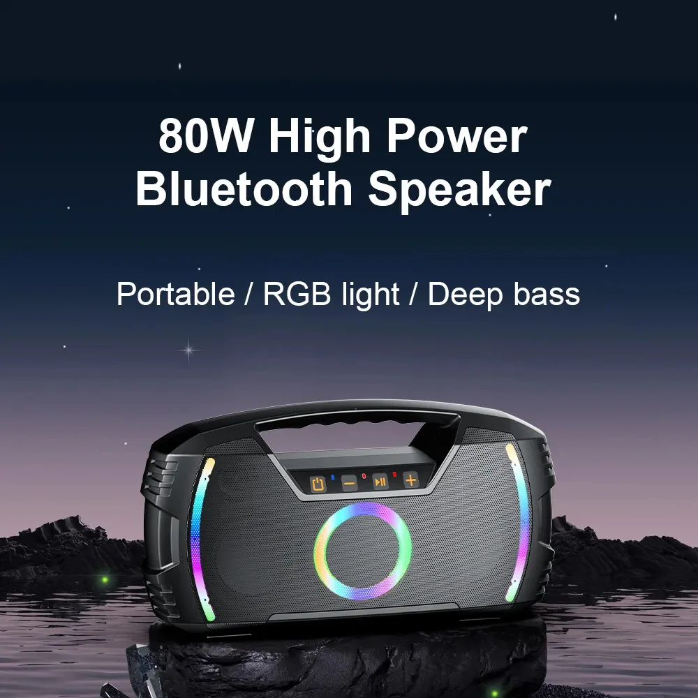 80W Powerful Bluetooth Speaker with 4 Drivers 2 Diaphragm RGB Dynamic Lighting IPX7 Waterproof Portable Stereo Wireless Boombox
80W Powerful Bluetooth Speaker with 4 Drivers 2 Diaphragm RGB Dynamic Lighting IPX7 Waterproof Portable Stereo Wireless Boombox