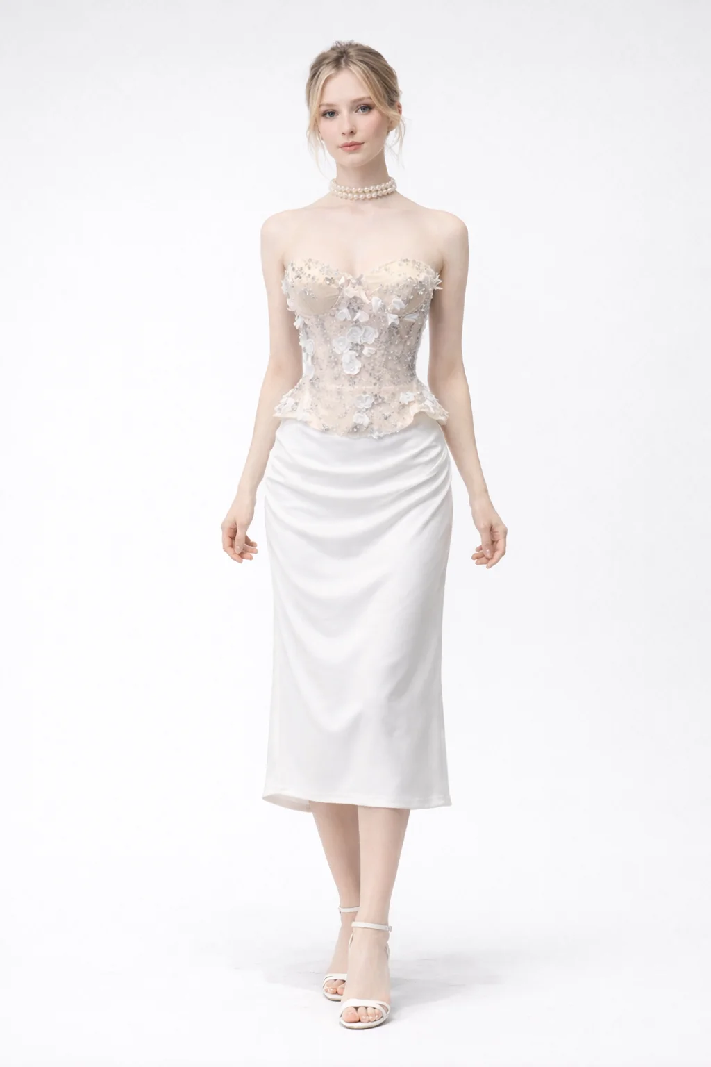 Women's High End 2 Piece Set 3D Floral Corset Top Strapless Tie Back Mermaid Skirt Bodycon Party Formal Gown
Women's High End 2 Piece Set 3D Floral Corset Top Strapless Tie Back Mermaid Skirt Bodycon Party Formal Gown