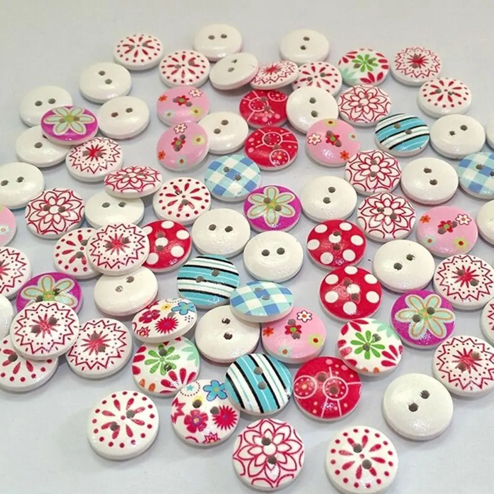 Craft DIY 15mm Decorative Buttons Wood Buttons 2 Holes Mixed Printing Round Pattern
Craft DIY 15mm Decorative Buttons Wood Buttons 2 Holes Mixed Printing Round Pattern