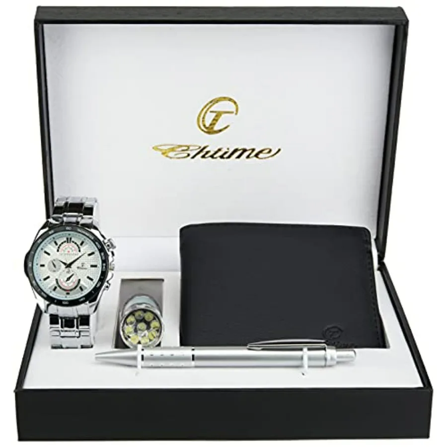 Gift Set Men's Watch White- LED Lamp LED- Wallet -Pen
Gift Set Men's Watch White- LED Lamp LED- Wallet -Pen