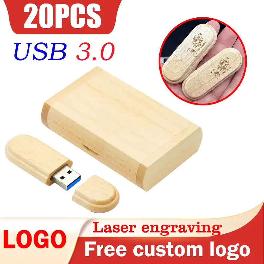 20PCS/LOT Wooden USB Flash Drives 3.0 128GB High speed Pen drive 64GB 32GB with Box Memory Stick Creative gift U disk for Laptop
20PCS/LOT Wooden USB Flash Drives 3.0 128GB High speed Pen drive 64GB 32GB with Box Memory Stick Creative gift U disk for Laptop